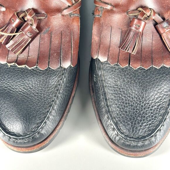 Allen Edmonds Nashua 32373 Pebbled Kilte Tassel Loafers Size 13 D Black Brown - Picture 5 of 16